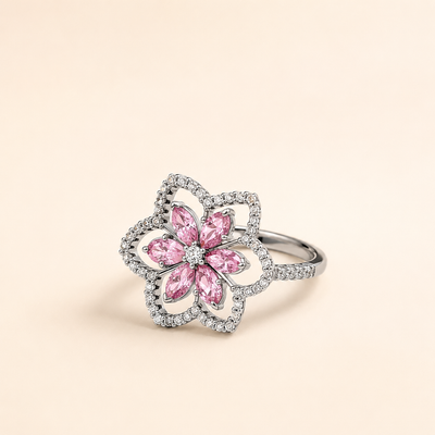 Sakura Bloom Halo Ring