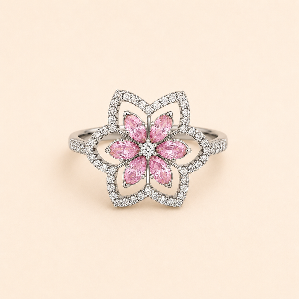 Sakura Bloom Halo Ring