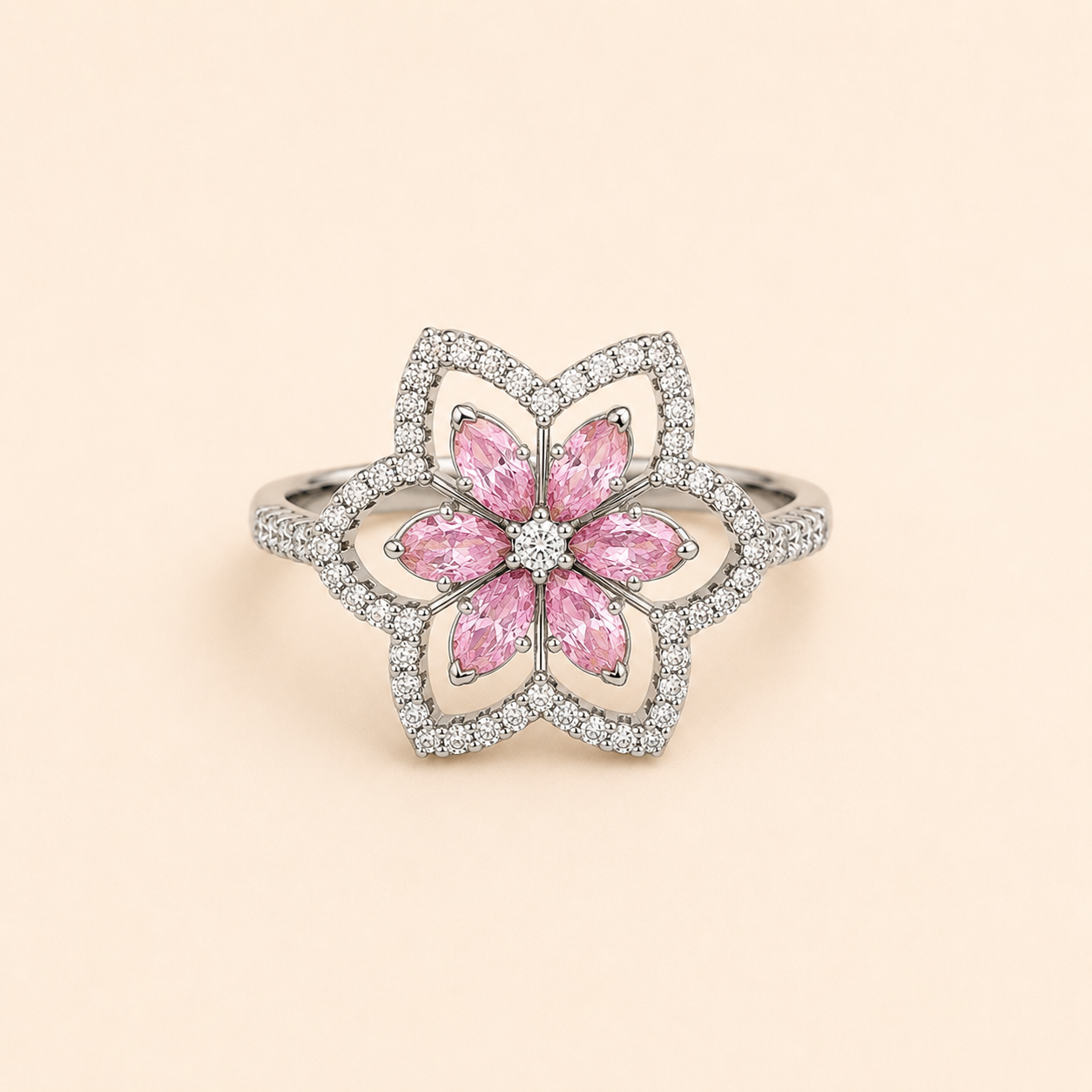 Sakura Bloom Halo Ring