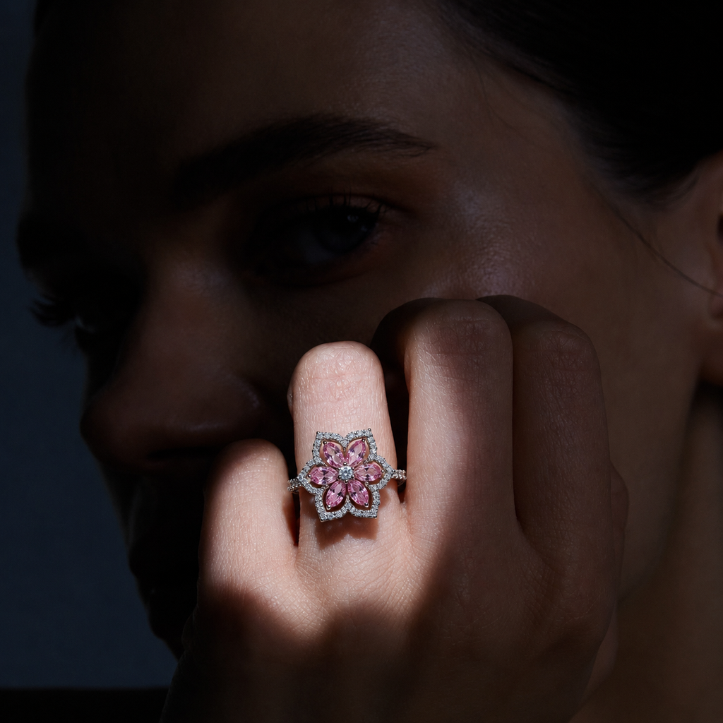 Sakura Bloom Halo Ring