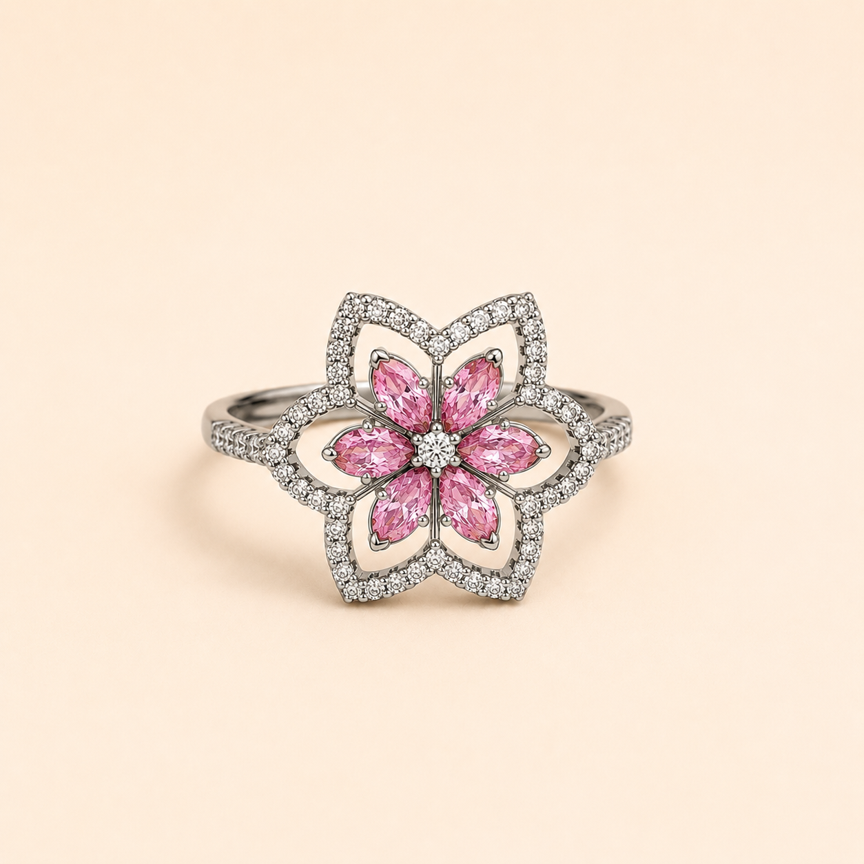 Sakura Bloom Halo Ring