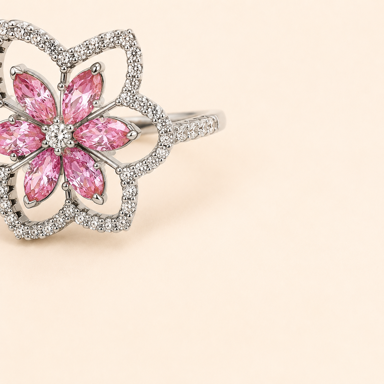Sakura Bloom Halo Ring